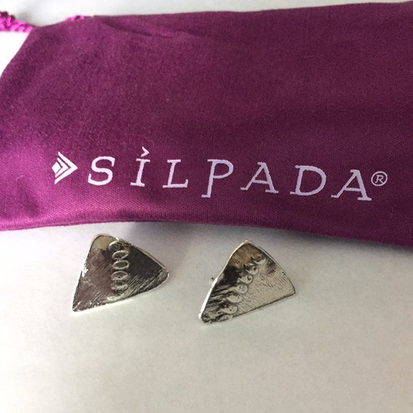 Silpada Silver Triangle Post Earrings - Picture 4 of 11